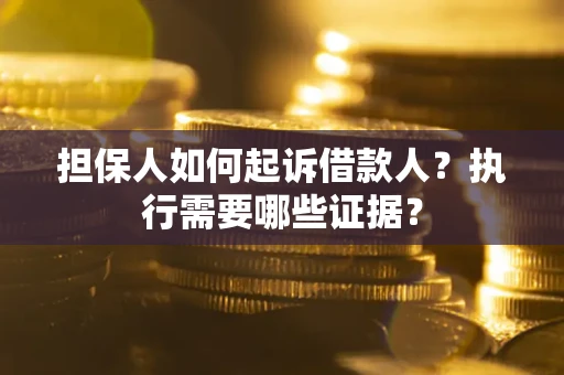 北京担保人如何起诉借款人？执行需要哪些证据？