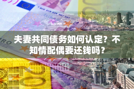 北京夫妻共同债务如何认定？不知情配偶要还钱吗？